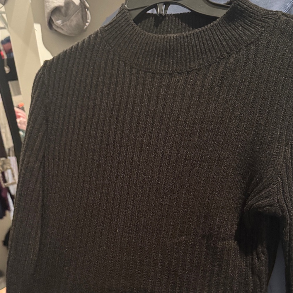 NEW Black Ribbed Knit Sweater